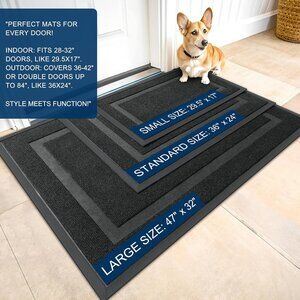 OLANLY Front Door Mat Indoor Outdoor Entrance, Waterproof All-Season, 29.5x17